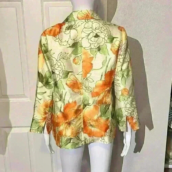 Susan Graver Jacket Blazer Womens Small Colorful Pockets Floral - Picture 2 of 13